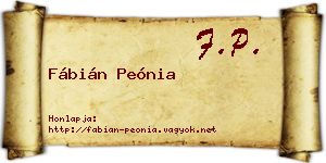 Fábián Peónia névjegykártya
