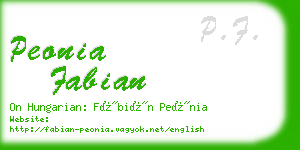 peonia fabian business card